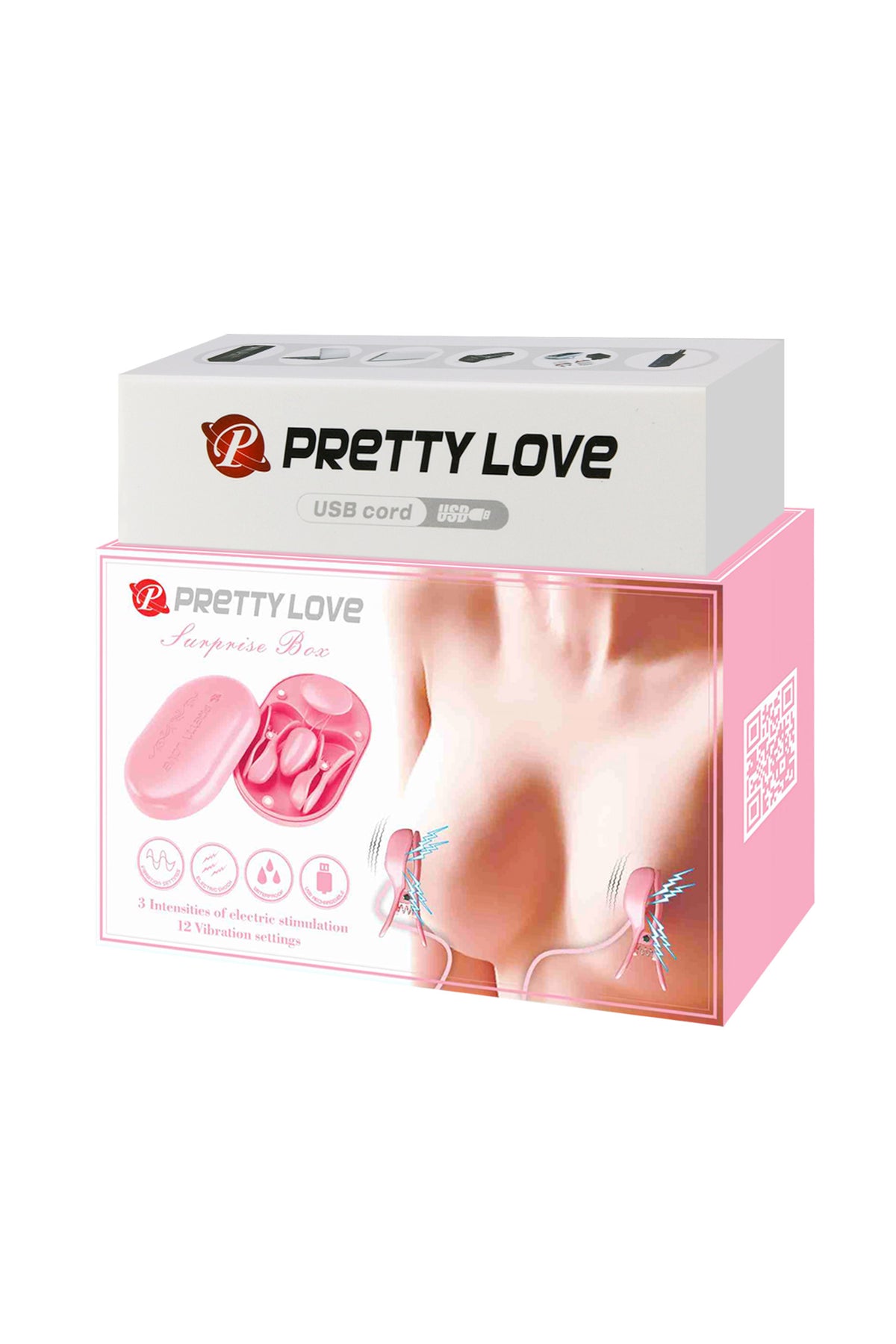 Pretty Love Surprise Box — Œuf vibrant et pinces électrostimulantes