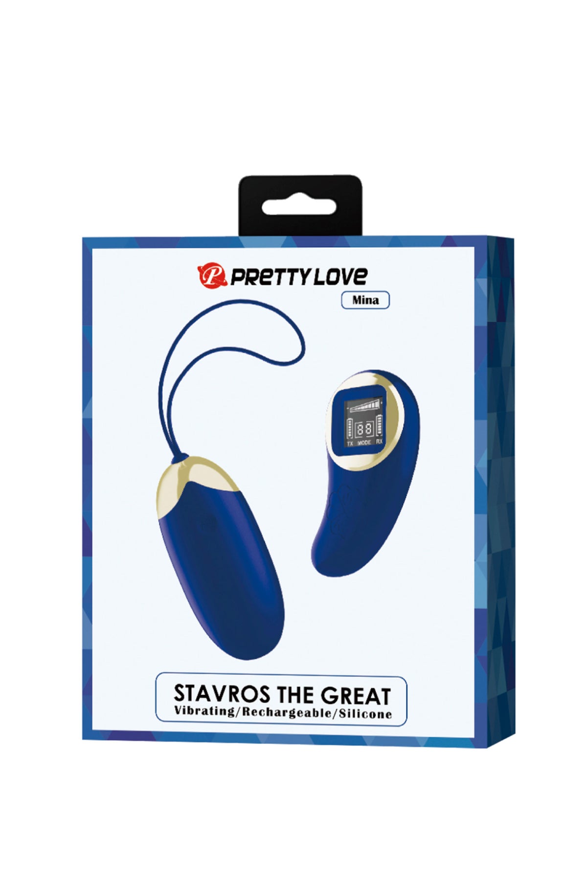 Pretty Love Mina — Œuf vibrant bleu avec télécommande – vue 2 | Peau de Satin