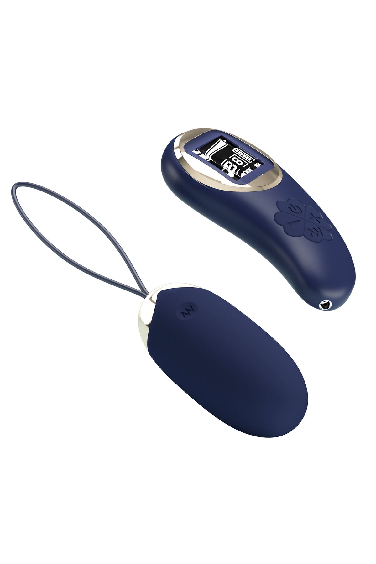 Pretty Love Mina — Œuf vibrant bleu avec télécommande – vue 3 | Peau de Satin