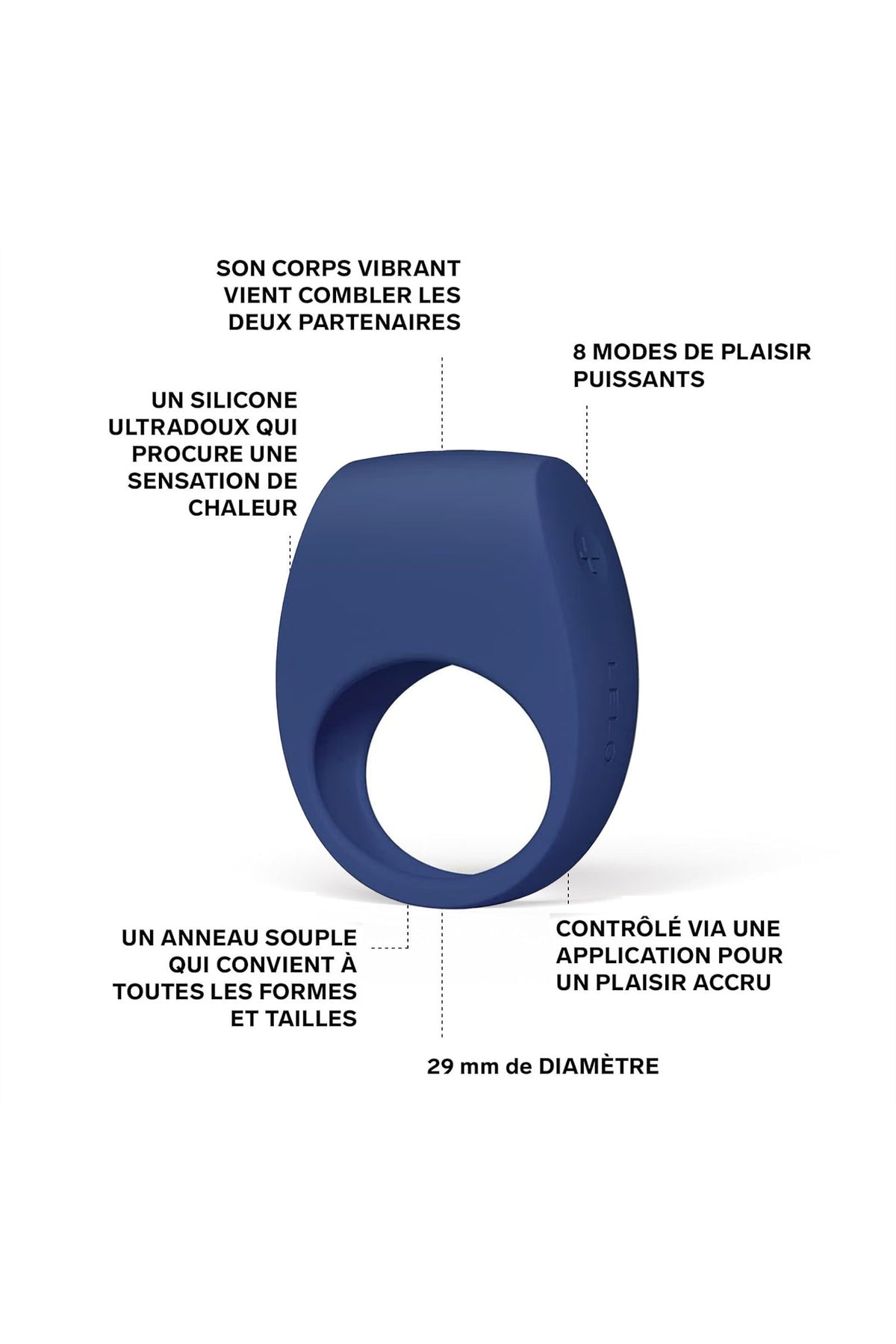 LELO Tor 3 — Anneau vibrant connecté bleu