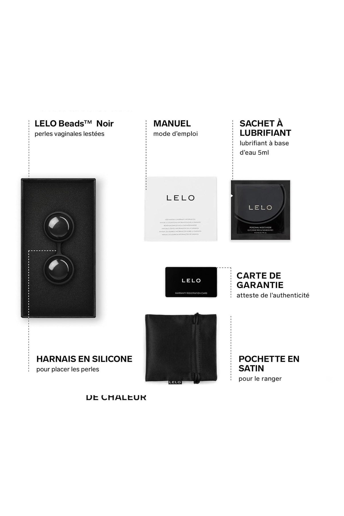 LELO Beads — Boules de Geisha noires – vue 3 | Peau de Satin
