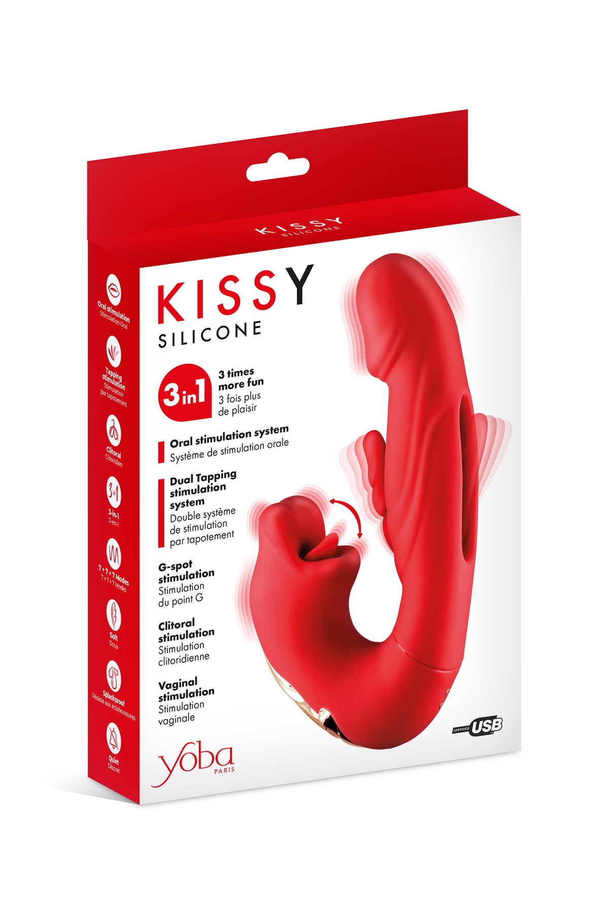 Yoba Kissy — Vibromasseur rabbit 3-en-1