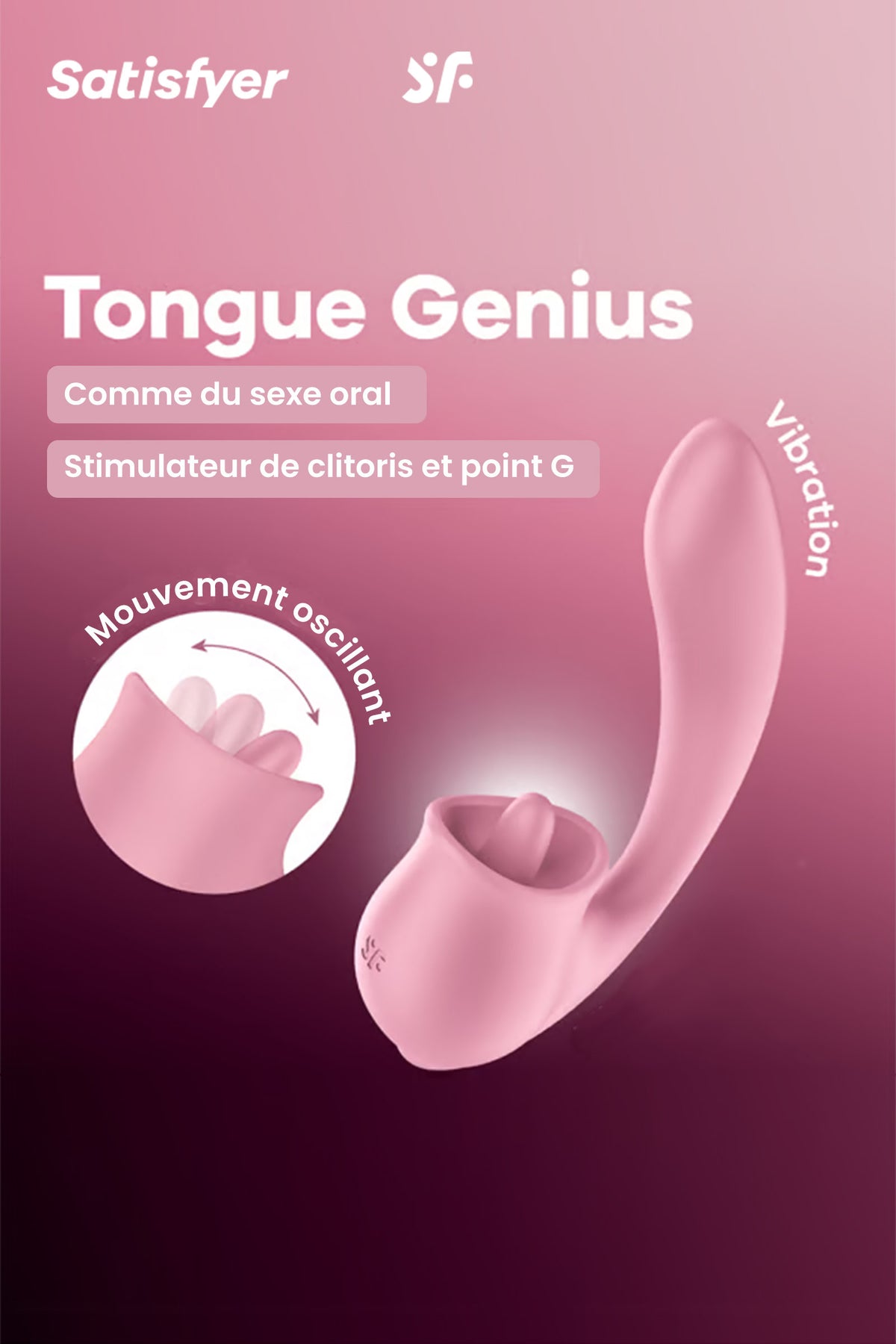 Satisfyer Tongue Genius - Rabbit avec langue vibrante