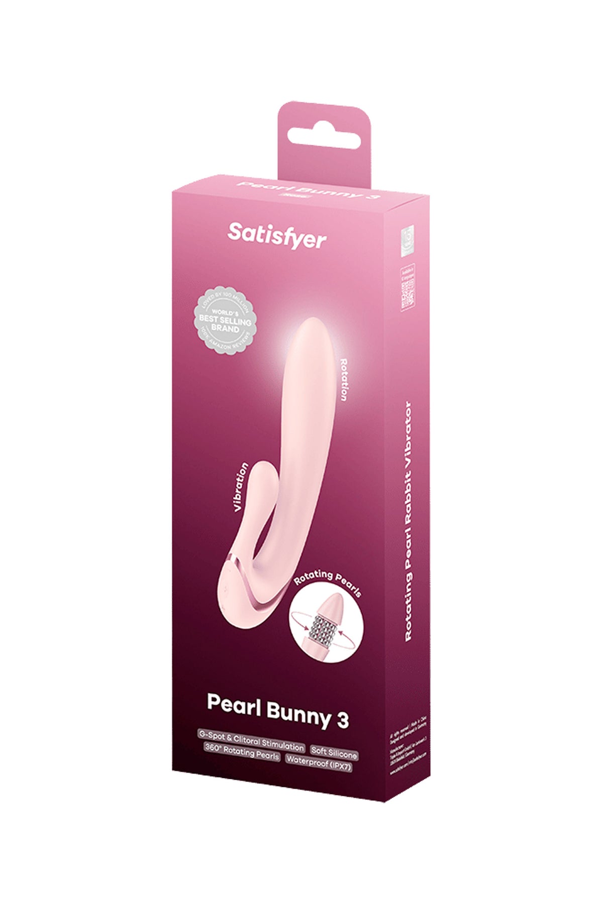 Satisfyer Pearl Bunny 3 - Sextoy rabbit à perles rotatives