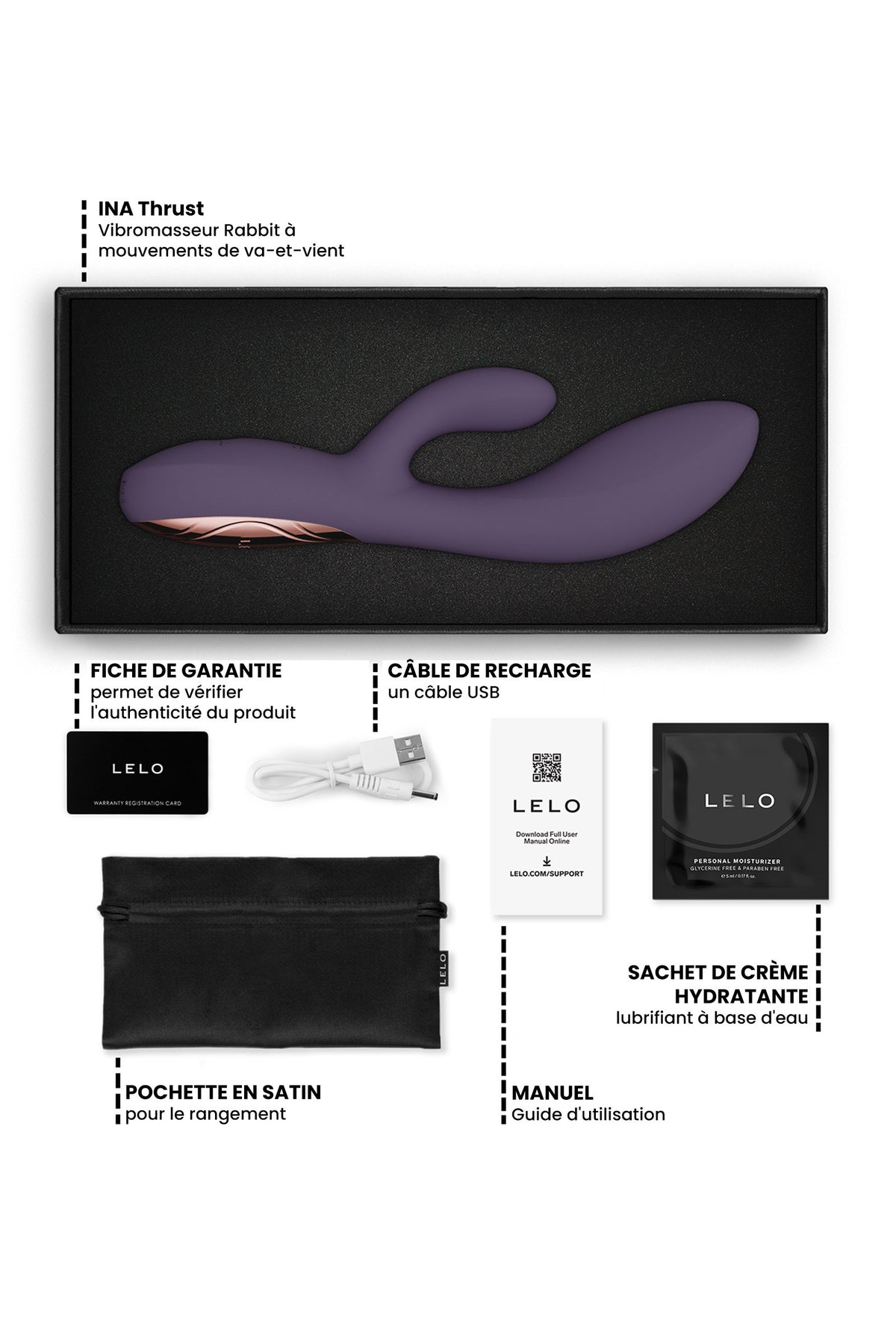 LELO INA™ Thrust - Vibromasseur rabbit va-et-vient
