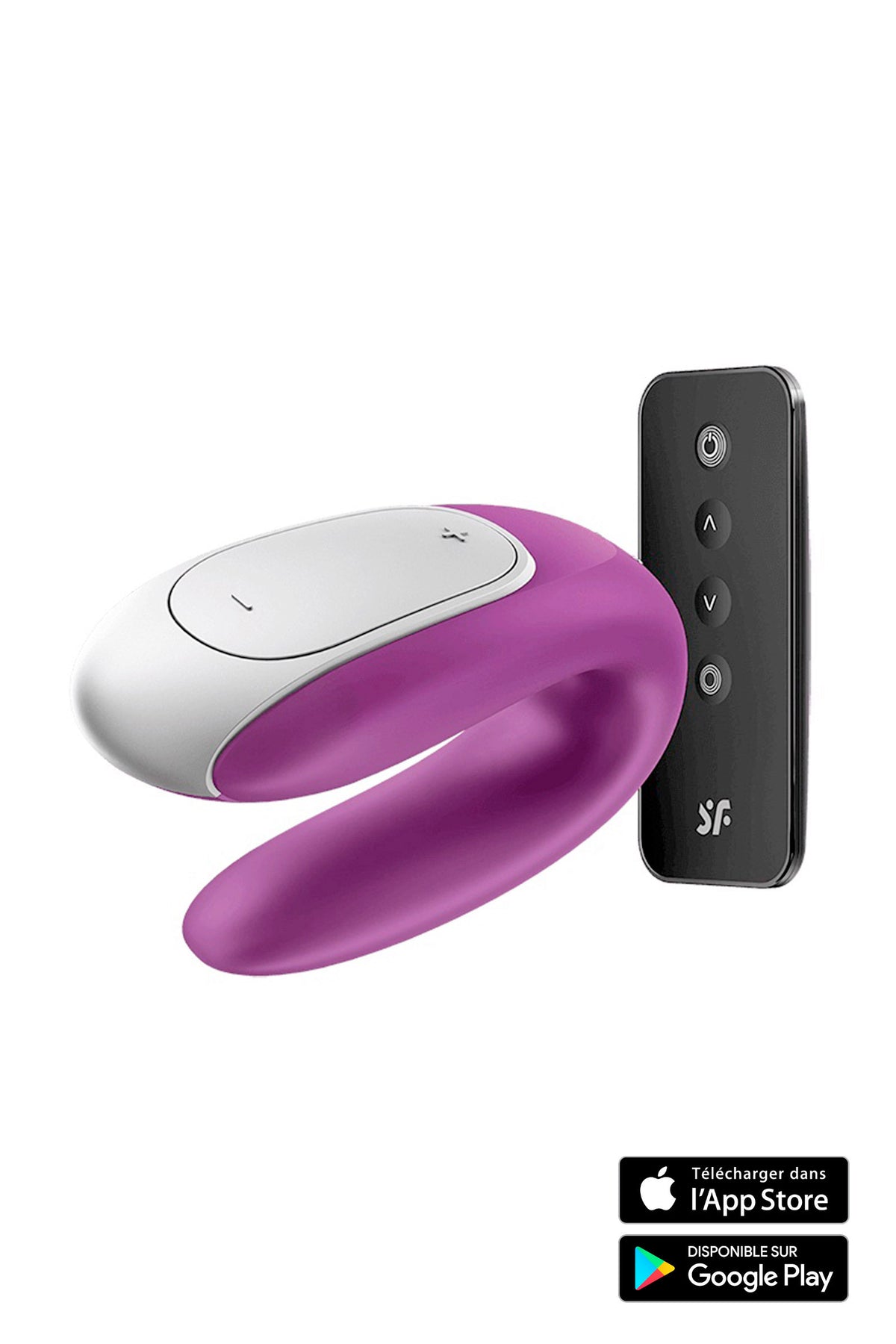 Satisfyer Double Fun — Vibromasseur couple violet connecté