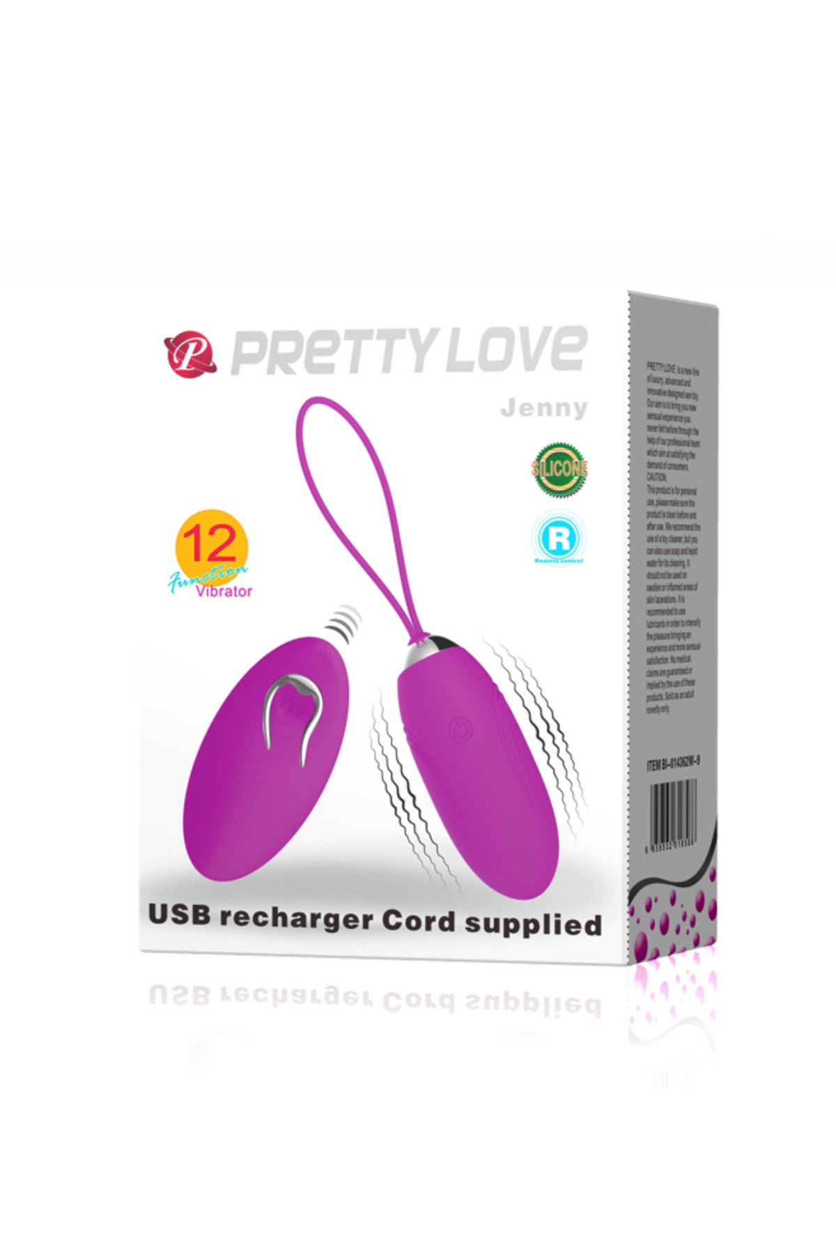 Pretty Love Jenny — Œuf vibrant rechargeable avec télécommande
