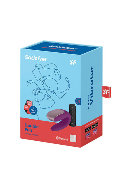 Satisfyer Double Fun — Vibromasseur couple violet connecté