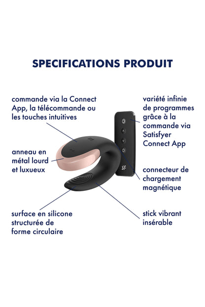 Satisfyer Double Love - Vibromasseur pour couple connecté