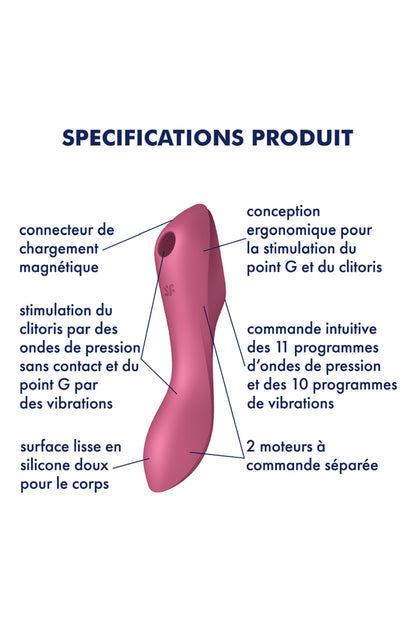 Satisfyer Curvy Trinity 3 — Stimulateur clitoridien air pulsé et vibromasseur