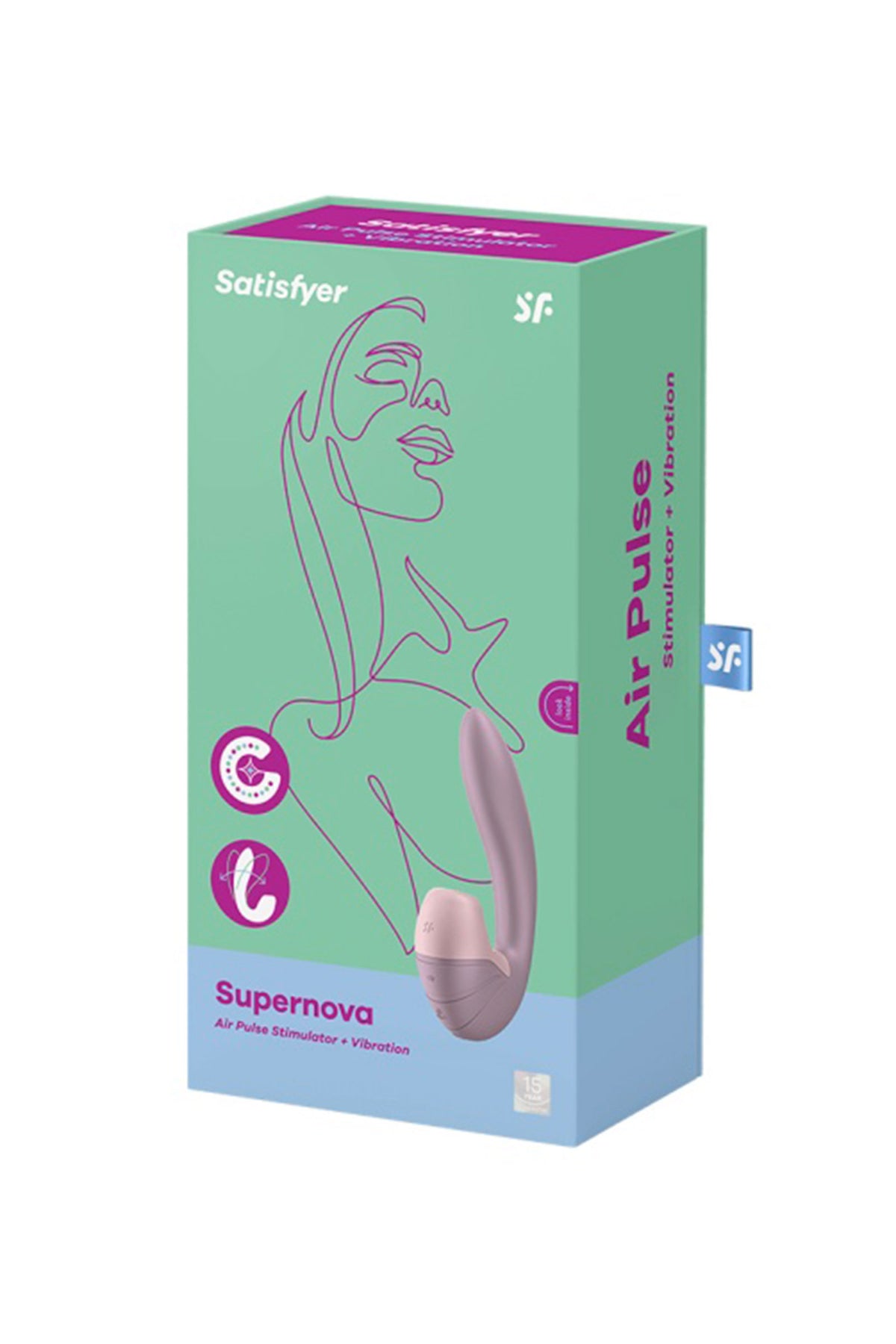 Satisfyer Supernova — Stimulateur clitoridien air pulsé et vibromasseur – vue 3 | Peau de Satin